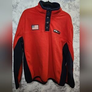 RLX Ralph Lauren (Y2K) mens XXL red fleece 1/4 zip pullover.